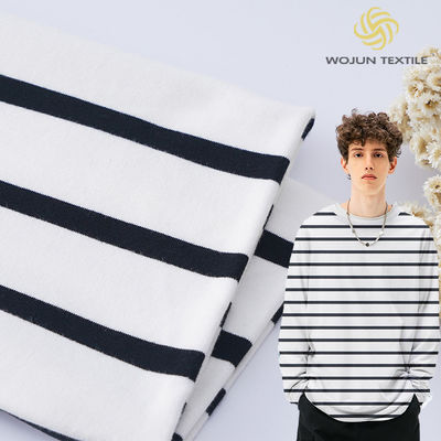 Καλή τιμή. Ανθεκτικό βαμβάκι Γαλλικό ύφασμα Τέρι 225g 32S Διπλό νήμα ριγέ Lycra υφή σε απευθείας σύνδεση