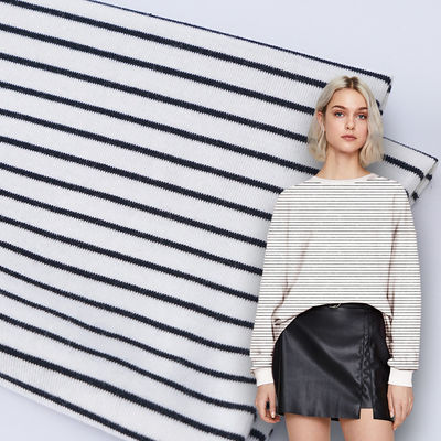 Οργανικό βαμβάκι Interlock ύφασμα Custom Yarn βαμμένο Rib πλεκτό υλικό 32S 175cm