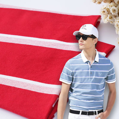 Καθαρό και αναπνευστικό Lycra Polo Shirt Βαμβακερό ύφασμα ριγέ μοτίβο