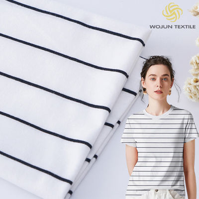 Καλή τιμή. Καθαρό Τζέρσεϊ 175 γραμμάρια ριγέ βαμβακερό ύφασμα για απλή χρήση σε απευθείας σύνδεση