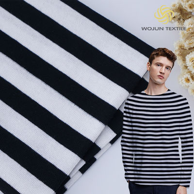 Καλή τιμή. Αναπνευστικά, υγρασία-απορροφούντα και μοντέρνα καθαρό βαμβάκι ριγέ υλικό ύφασμα για μπλουζάκι σε απευθείας σύνδεση