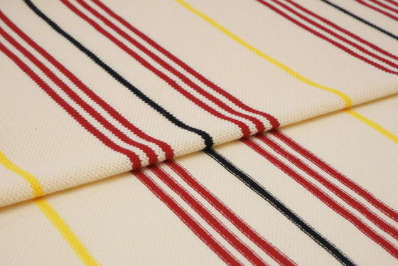 Καλή τιμή. Υφαντό ριγέ πλεκτό ύφασμα με υφή, αναπνεύσιμο, υγιεινό και ανθεκτικό για μπλουζάκι σε απευθείας σύνδεση