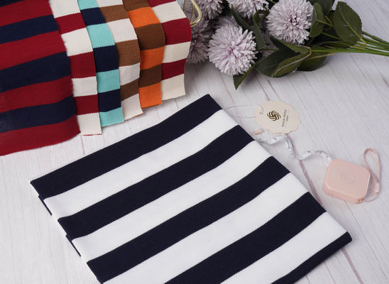 Καλή τιμή. Φυσικό και ανθεκτικό στις ρυτίδες χρώμα ανθεκτικότητα αντι ρυτίδες και εύθραυστη έκδοση ραβδωτό πλεκτό ύφασμα για μπλουζάκι πόλο σε απευθείας σύνδεση