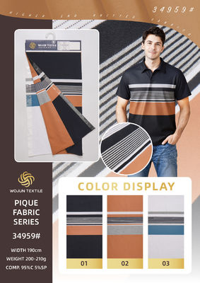 Αναπνεύσιμο και υγιεινό και υψηλής αντοχής χρώματος ριγέ πλεκτό ύφασμα για μπλούζα πόλο