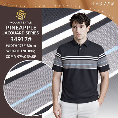 Καλή τιμή. Skin-Friendly And Clean And Tidy And Structured And Stylish Striped Knit Fabric  For T-Shirt σε απευθείας σύνδεση