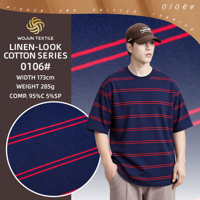 Καλή τιμή. Λείο, αναπνεύσιμο και απομακρυντικό της υγρασίας ριγέ πλεκτό ύφασμα για μπλουζάκι σε απευθείας σύνδεση