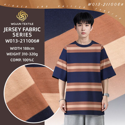 188cm 100% Βαμβάκι, τραγανό και αναπνεύσιμο, υψηλής ποιότητας, ανεξίτηλο ριγέ υλικό ύφασμα για μπλουζάκι