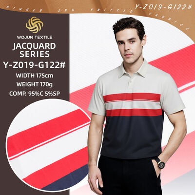 Καλή τιμή. Υγιές, φιλικό προς το δέρμα και υγιές, καλής ποιότητας ριγέ πλέξιμο για μπλουζάκι πόλο σε απευθείας σύνδεση