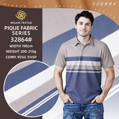 Καλή τιμή. 190cm Wide Striped Cotton Pique Fabric: Πρωταθλήτρια δομή για τα πολό των ανδρών σε απευθείας σύνδεση